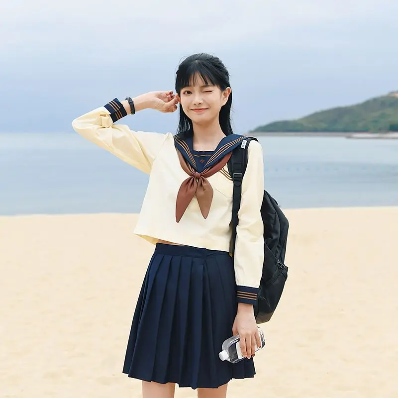 Japanese Academy Style JK Uniform Skirt Genuine Japanese Sailor Uniform Set