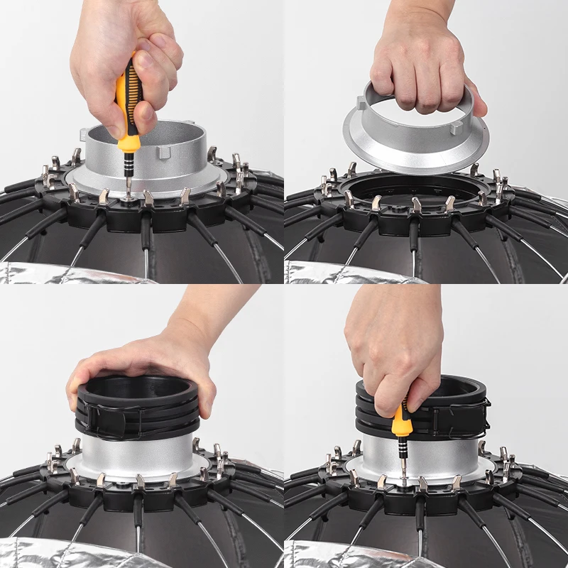 AMBITFUL P70 P90 P120 Bowens Mount Parabolic Deep Softbox with Quick Release Grid