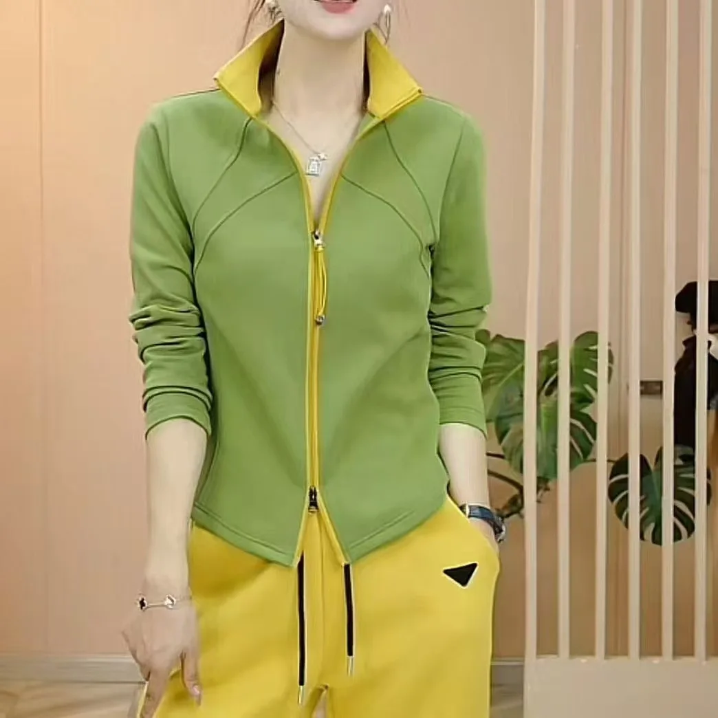 

New Zip Up Slim Fit Long Sleeve Top Spring Fashion Sweatshirt Casual Loose Fit