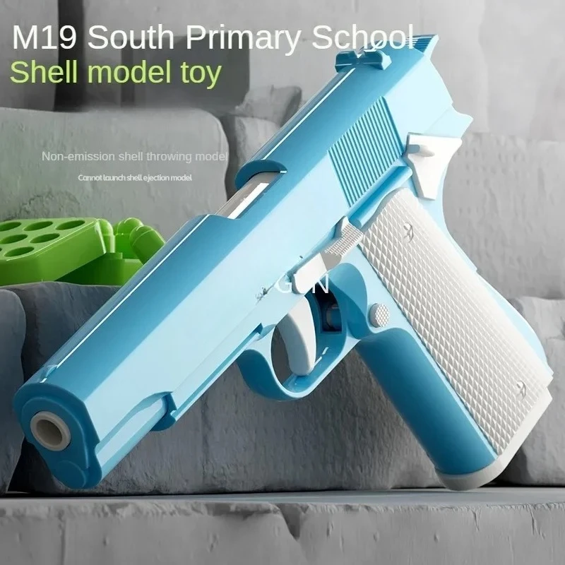 Kolorowy pistolet zabawkowy z wyrzutem nabojów, replika bez funkcji strzelania z ręcznym wyrzutem nabojów, zabawka antystresowa, unikalny rekwizyt wystawowy, prezent dla chłopca.