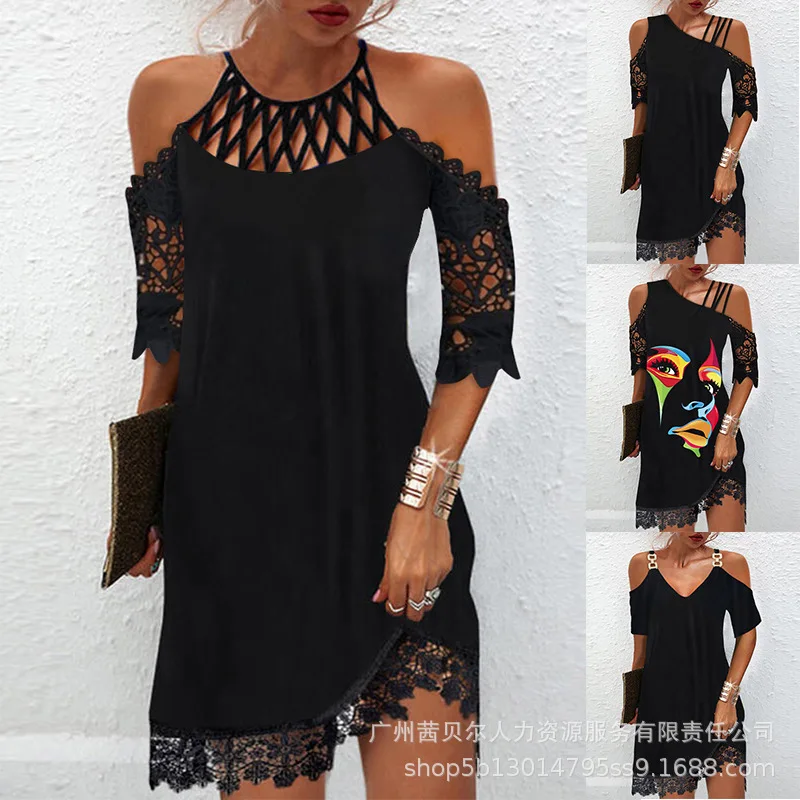 

Womens Dresses 2023 Openwork Woven Strap Casual Dresses for Women