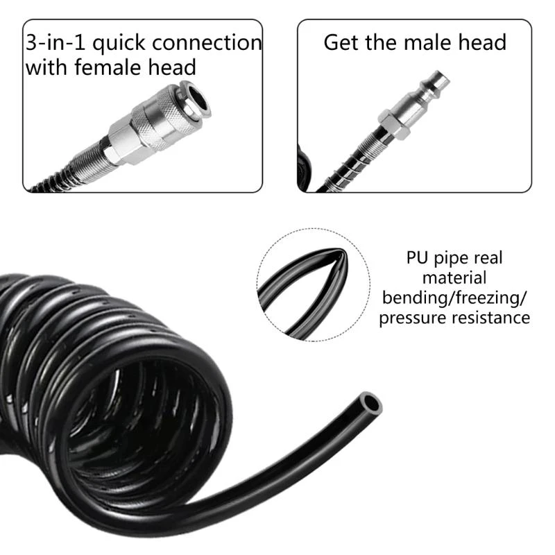 

Полиуретановый воздушный шланг, быстроразъемная заглушка для пневматической трубы компрессора, фиксирующий воздушный патрон, поворотное фиксирующее соединение