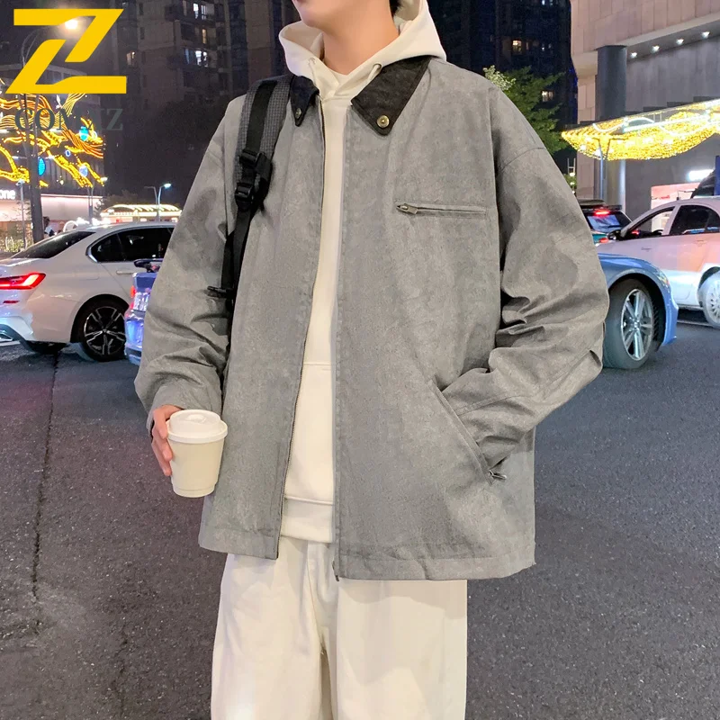 

COMXZ Men Jacket Casual Stand Collar Outdoor Riding Windproof Motorcycle Jacket Street Fashion Lightweight Autumn New Clothing