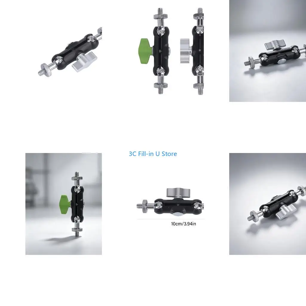 G8TA Compactly 1/4-20 Mount Adapter Double 1/4 Male Metal Adapter with Rotating Joint Locking Knob for Camera Support Setup