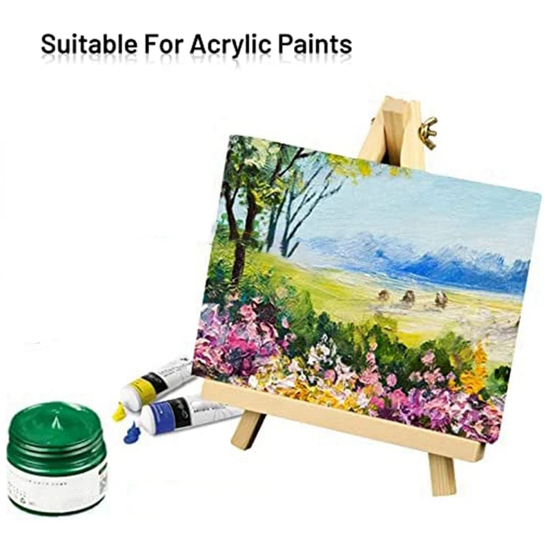 Mini Toile de Peinture pour Enfant, 16 Paquets, 4x4 Pouces, tendue, avec Latif el Art, Artisanat