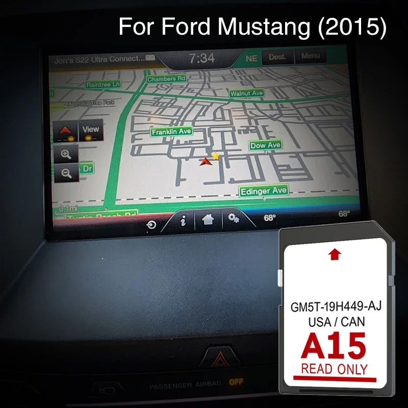 A15 Use for Ford Mustang 2015 Cover USA CAN MEX SD Navigation GPS 32GB Memory Card