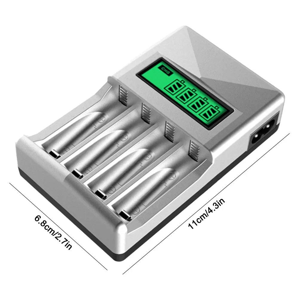 4슬롯 LCD 화면 독립 슬롯 배터리 충전기 AA AAA 지능형 배터리 충전기 (AA/AAA NiMH 충전식 배터리용)