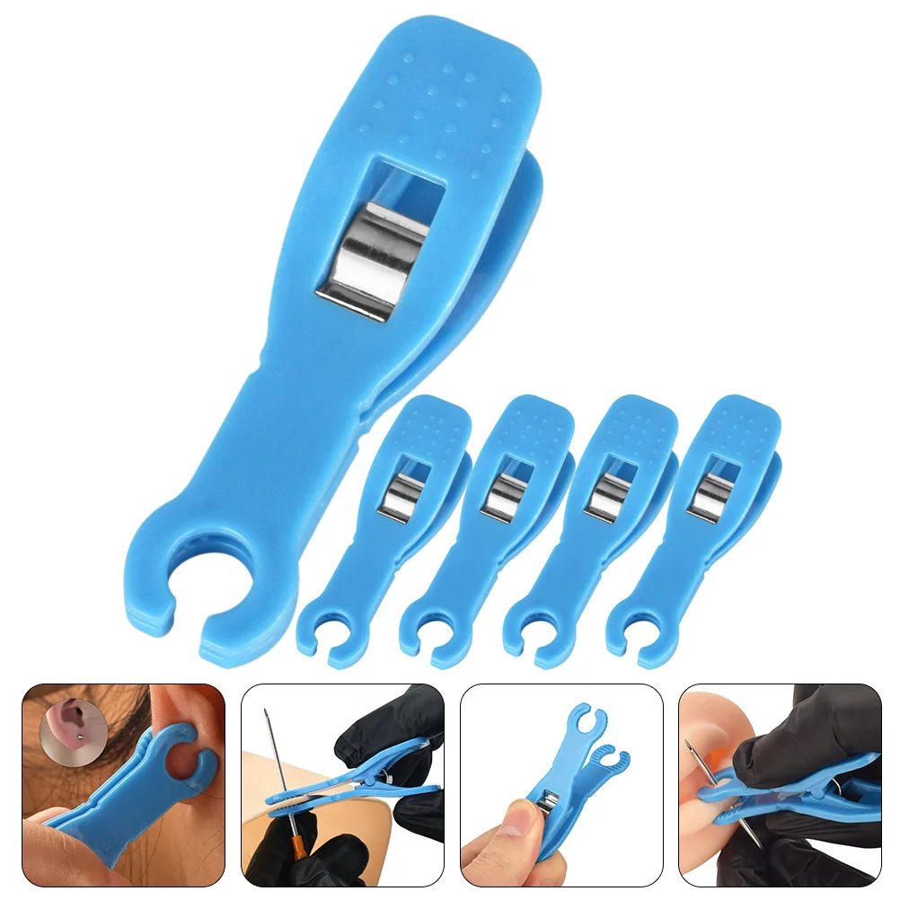 

5 Pcs Hemostatic Fixation Clip Disposable Piercing Clamp Ear Piercings Kit Clamps Small Fixing Clips Forceps