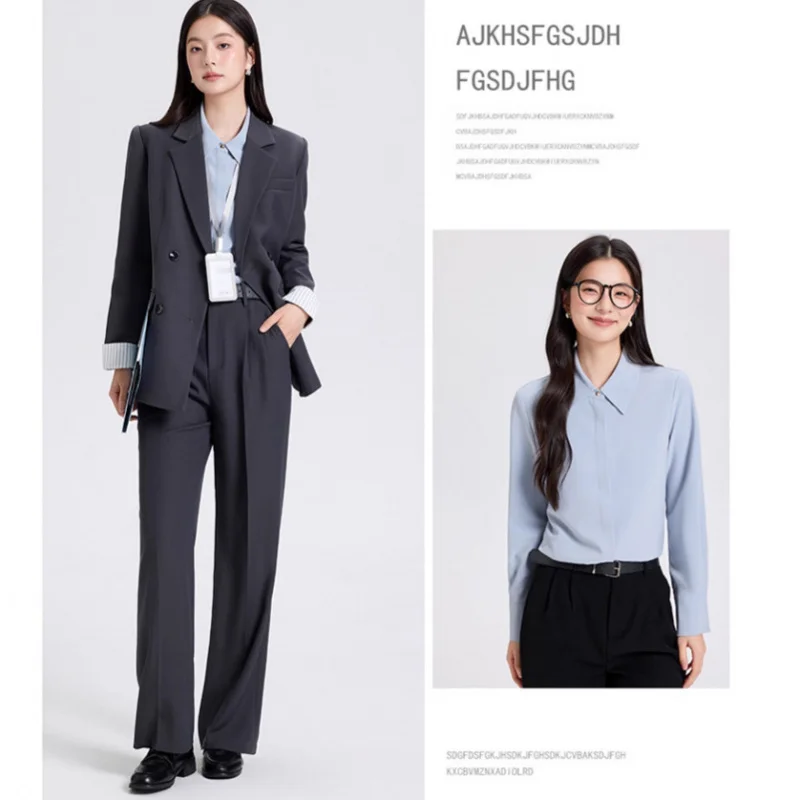 

Gray casual suit for women, spring and autumn2025New professional interview formal blazer with a high-end feel