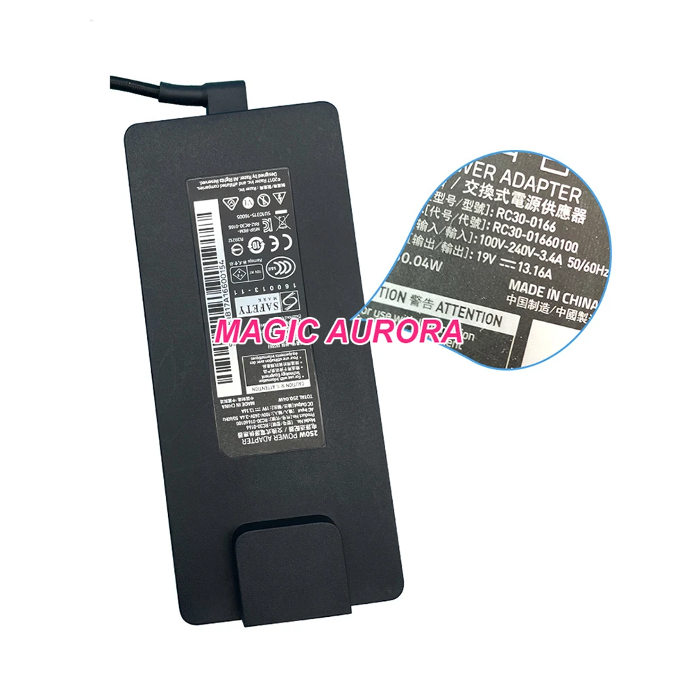 Imagem -02 - Original Rc300166 Adaptador de Energia 19.5v 13.16a 250w Carregador do Portátil para Zazer Lâmina Pro Rz09-0166 Rz09-01663e53 Jogos Notebook