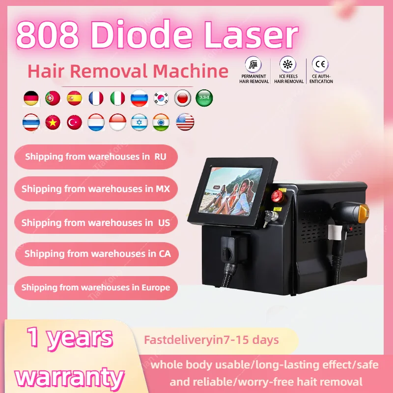 3 Wavelengths Permanent Portable 808nm Diode Laser Hair Removal Ice Alexandrite Diodo Depilacion Diode Laser Hair Removal