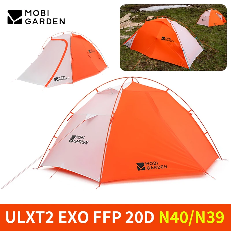 MOBI GARDEN خيمة التخييم 4 مواسم يندبروف مقاوم للماء خفيفة EXO FFP 20D النايلون للمشي في الهواء الطلق الظهر خيمة السفر