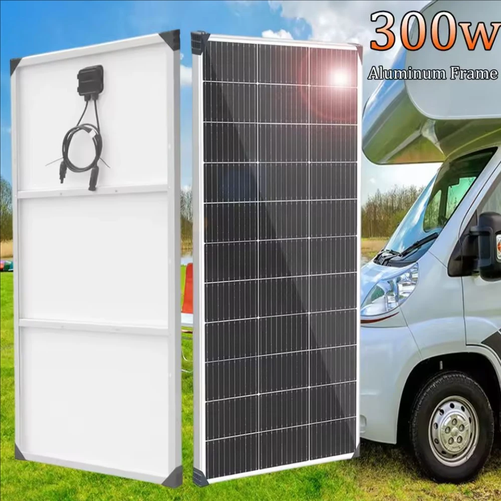 300w 160w 150w panneau solaire cadre aluminium 12v chargeur de batterie kit léger pour camping-car bateau maison balcon toit 220v 1000w entrepôt de l'UE expédition DHL