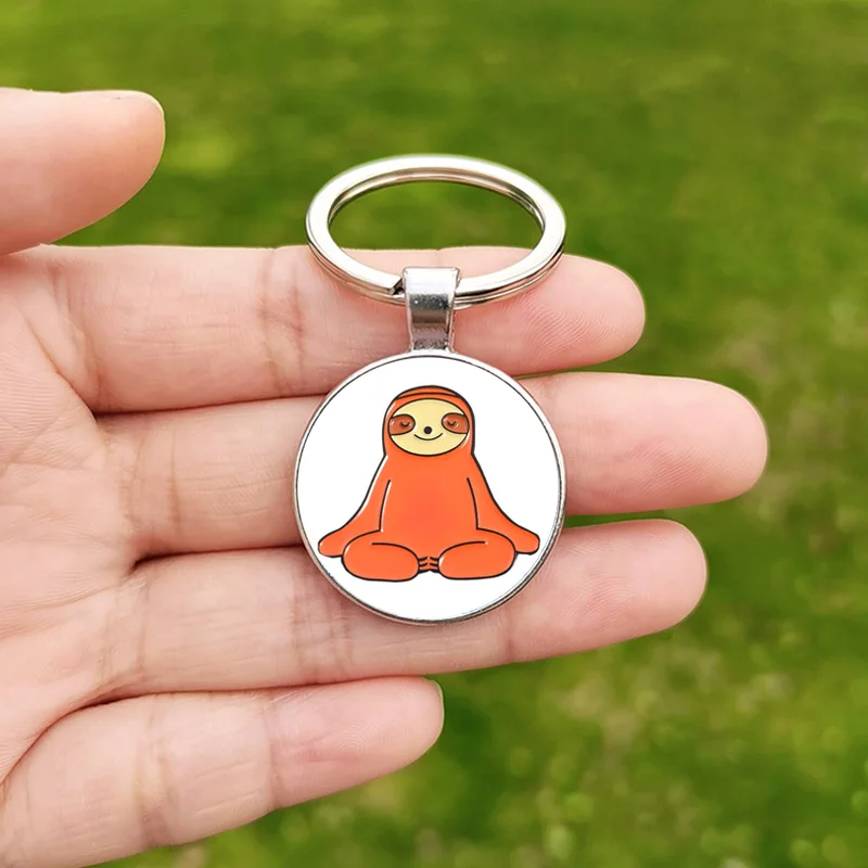 Sloth Keychain Pendant Cartoon Swimming Climbing Tree Watermelon Sloth Cute Kids Keychains Women Key Ring Holder Gift