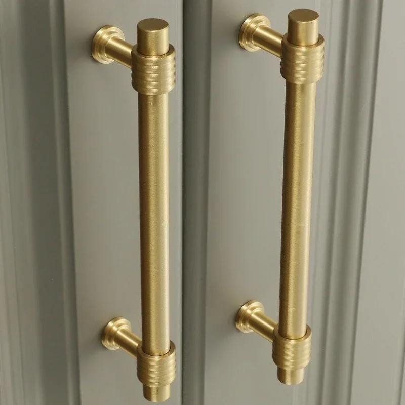 Massive Messinggriffe im Vintage-Design mit Hanfseil-Form, personalisierte Küchenmöbelgriffe, goldene Schubladen- und Türgriffe, T-förmige Zuggriffe – Detail 16