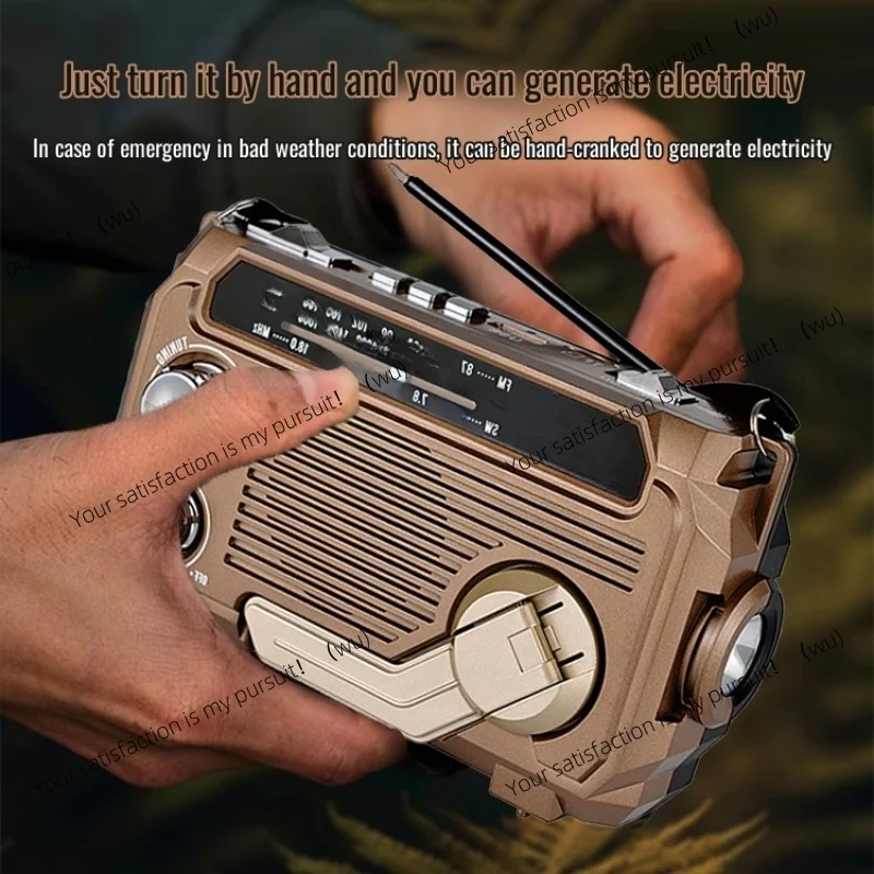 ZOCI-Hand Crank Radio Emergency Weather Radio Portable   Usb/ Hand Crank Charging, Bluetooth Loud Volume