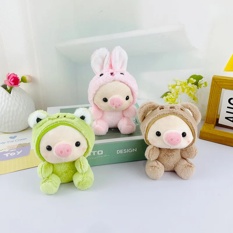 

Cute 12cm Transformed Piglet Plush Doll, Kawaii Cartoon Animal Toy Pendant Keychain