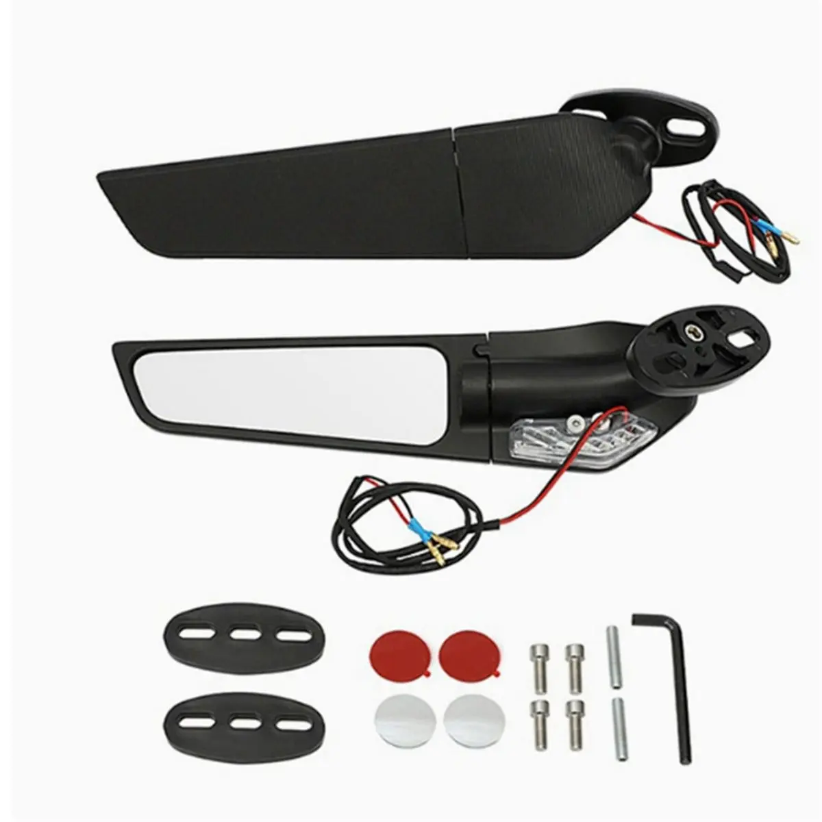 A23Z Motorcycle Rearview Mirror Fixed Wind Wing Mirror for CBR650R CBR500R Side Mirror with Turn Signal