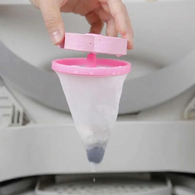 Washing Machine Hair Catcher Floating Lint Filter Net Cleaning Mesh Bag Reusable Hair Collector For Laundry Washing Machine