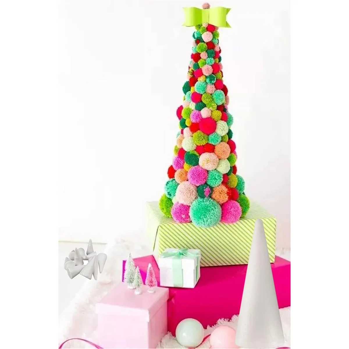 24Pack Craft Foam Cones, Foam Tree Cones, Cones Shaped Foam for Arts, Crafts, Christmas Tree, School, DIY Craft Project