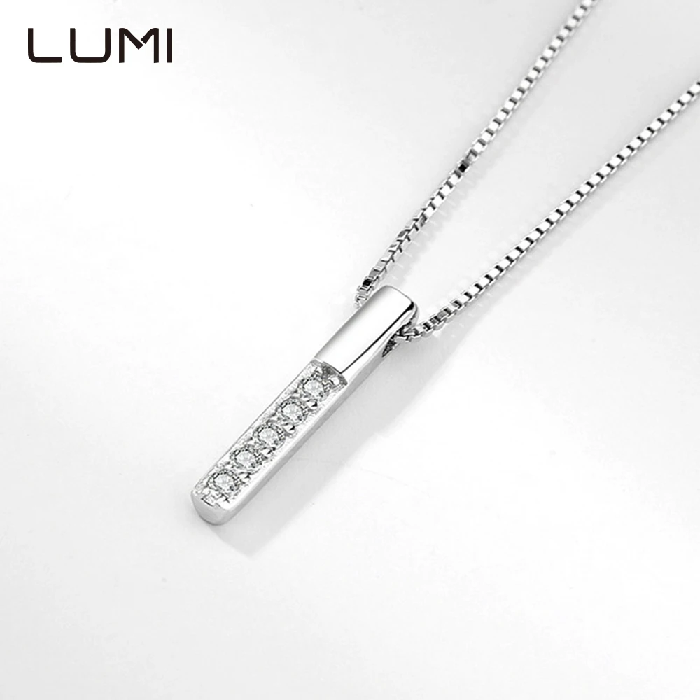 

LUMI Fashion Moissanite 925 Sterling Silver Necklace - Bright Diamond Pendant Wedding Jewelry Premium Gifts for Women Gifts