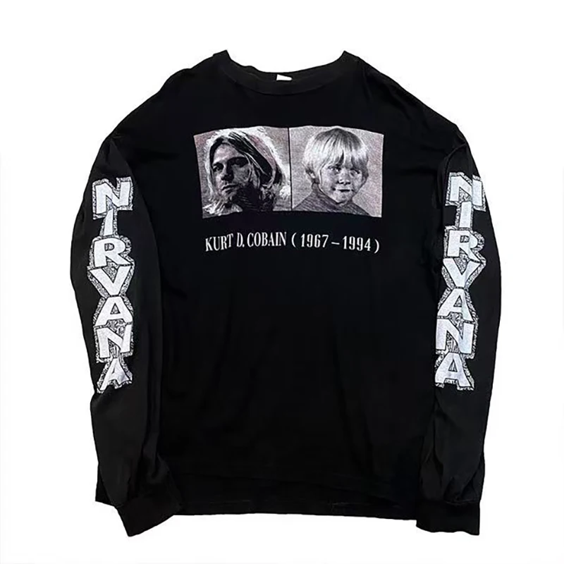 

Y2k Tops Vintage Graphic Print T Shirt Casual Long Sleeve Oversized Tee Print Cotton Top Comfortable Style Unisex