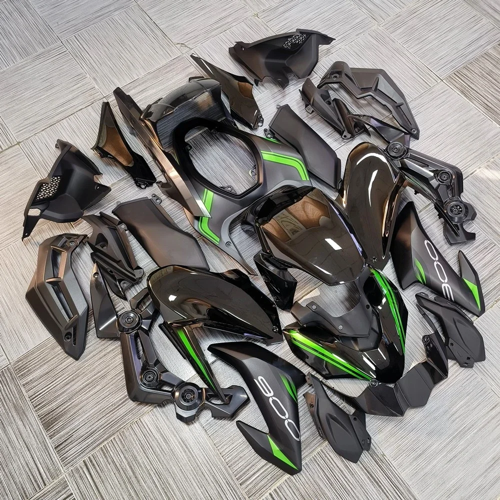 Matte Black Green Floral Pattern Motorcycle For Kawasaki Z900 2017-2018-2019 Full Fairing Kit Injection Bodywork Cowling