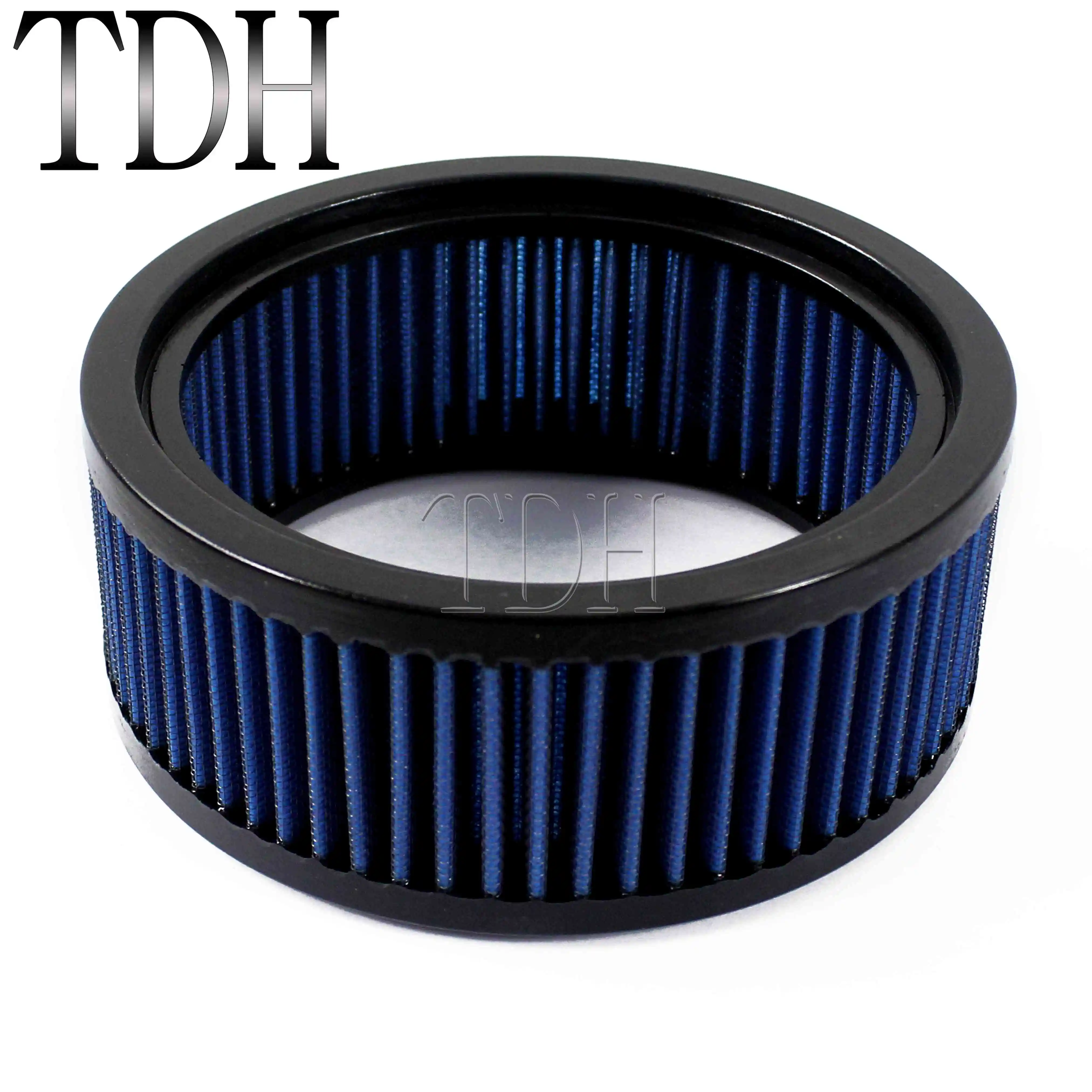 Blue Motorcycle High Flow Round Air Filter 4.625\