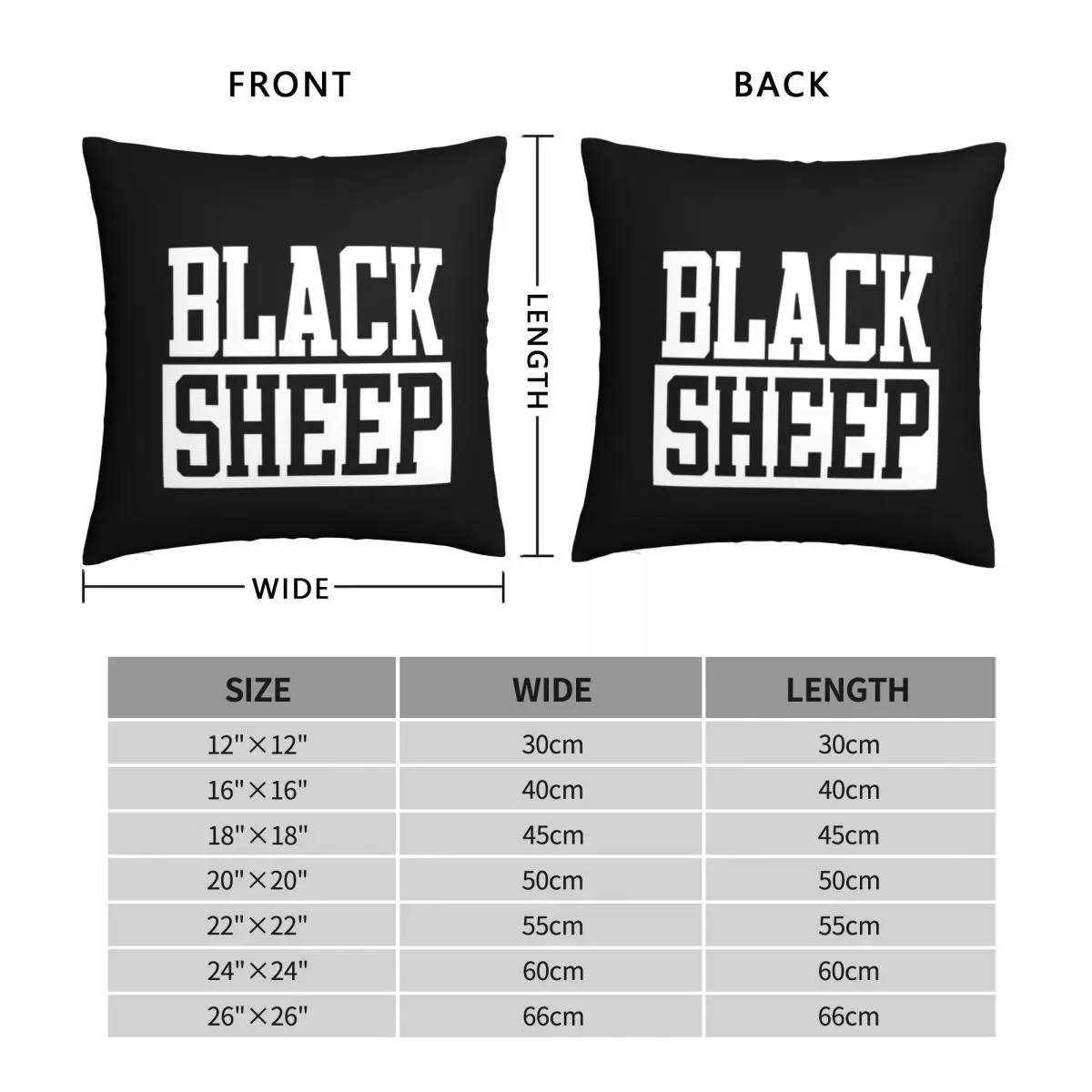 BEST SELLING Black Sheep Hip Hop Pillowcase Polyester Linen Velvet Pattern Zip Decor Home Cushion Cover 45x45