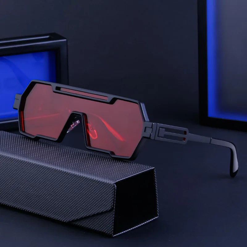 

Irregular Steampunk Sunglasses For Men Women Brand Design Fashion Vintage Trend Alloy Red Sun Glasses Male Female Eyewear 2025