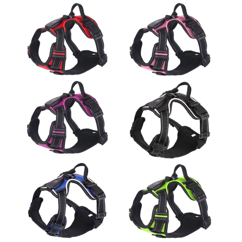 Night LED Light Up Dog Harness Leash Pet LED Dog Vest for Outdoor Walking