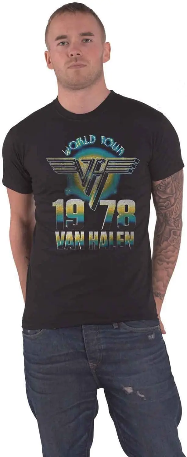 Van Halen T Shirt World Tour 78 Band Logo Official Unisex Black