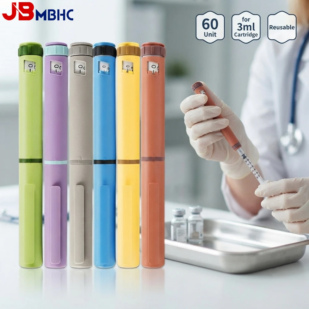 Reusable Insulin Pen Injector with Travel Case Adjustable 60U Peptide Injection Pen for 3ml Cartridges, Smooth Precision Control