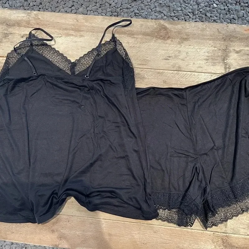Summer Thin Suspender Pajamas Shorts Vest Lace Sexy Two-piece Suit Pajama Sets Women image 2