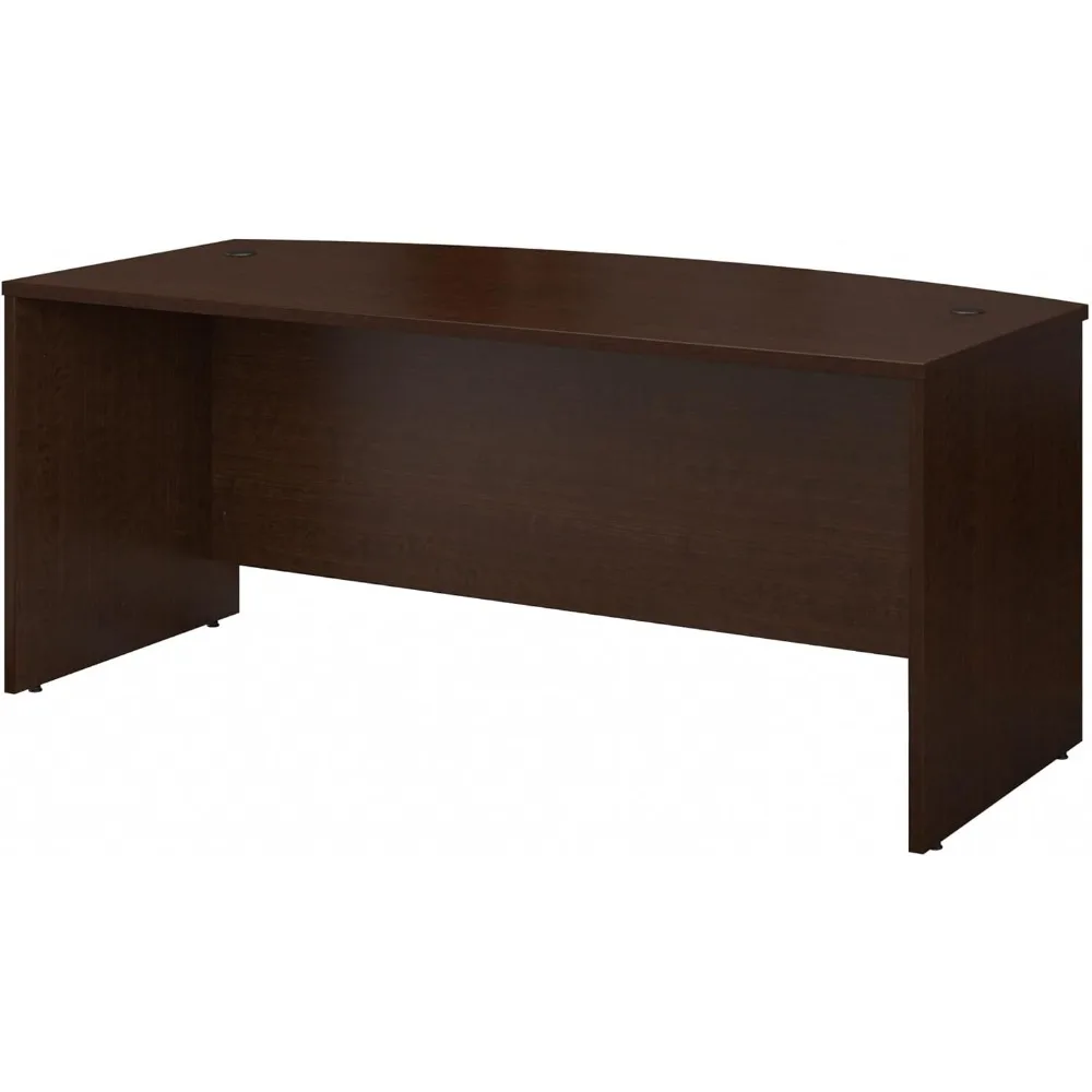 BSHWC12946 Series C Mocha Cherry 72W x 36D Bow Front Desk Shell