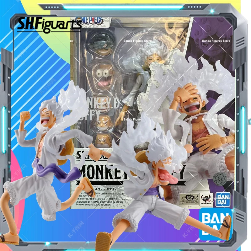 In Stock Genuine Original BANDAIS.H.FIGUARTS SHF MONKEY D. LUFFY GEAR 5 ONE PIECE  Anime Action Figure  Assembly Toys for Gift