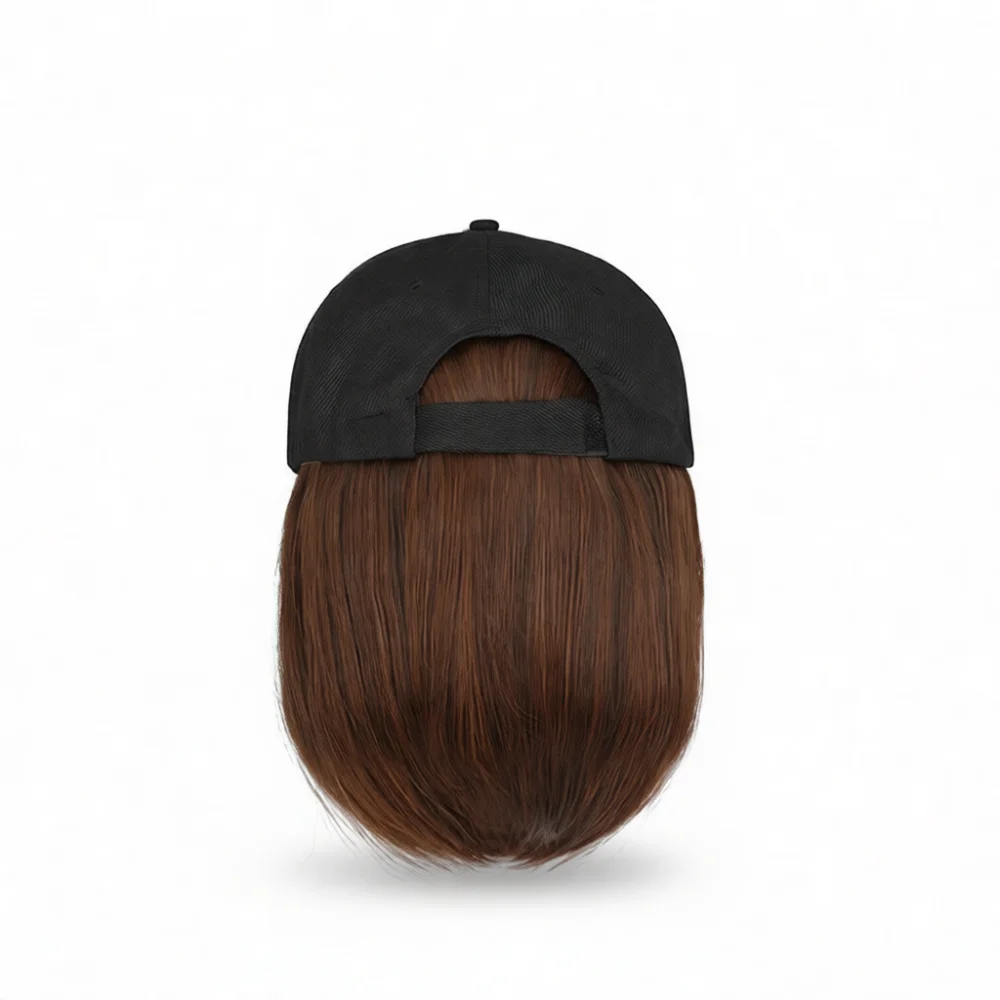 Lightweight Baseball Hat With Short Bob Wig Synthetic Fiber Realistic Hairpiece For Women Casual Daily Styling Essential