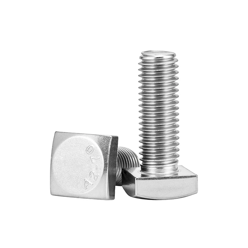 2~20Pcs 304 Stainless Steel Square Head Screws M4 M5 M6 M8 M10 M12 Foursquare Quadrate Shape Type Head Machine Bolt GB35