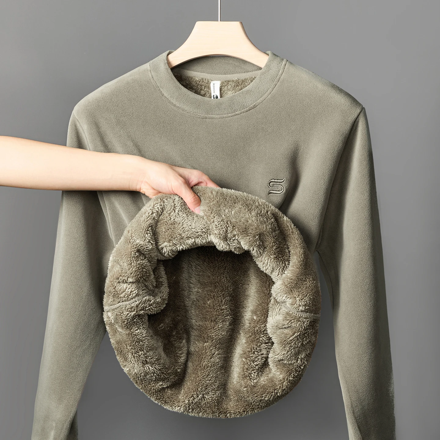 

Мужская двусторонняя флисовая толстовка с капюшоном, утепленная теплая базовая кофта, модный городской стиль, свитшот с длинным рукавом и круглым вырезом для осени