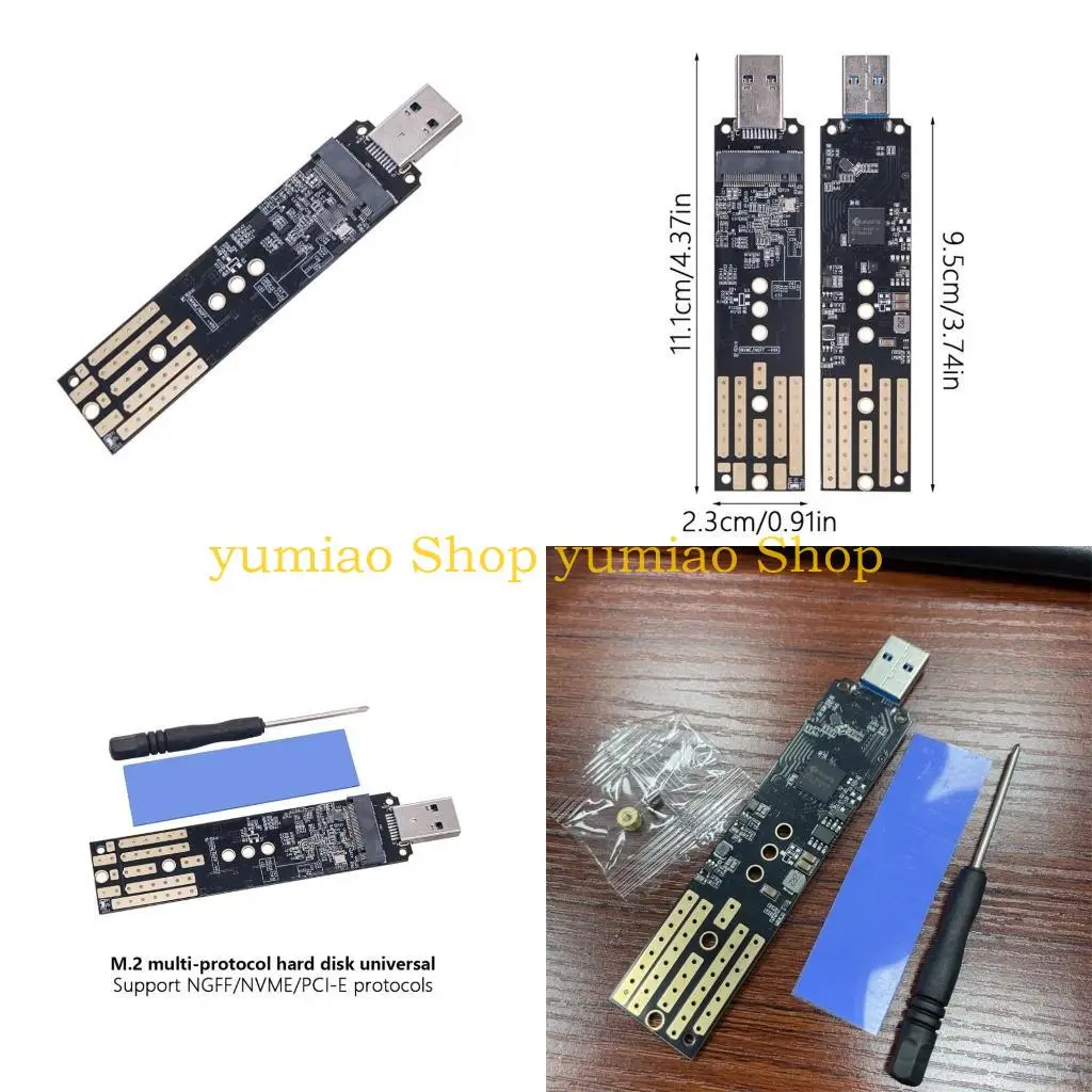 587B Plug and Play M.2 NVME SATAs SSDs External Enclosure with USB3.1 TypeA Speed