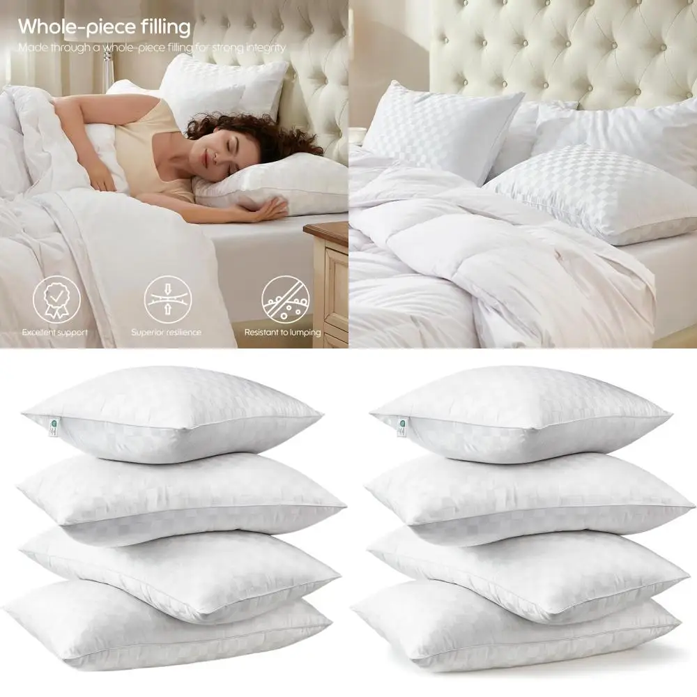 

Набор из 4 гипоаллергенных подушек King, 20x36 — плюшевые и удобные для всех позиций сна.