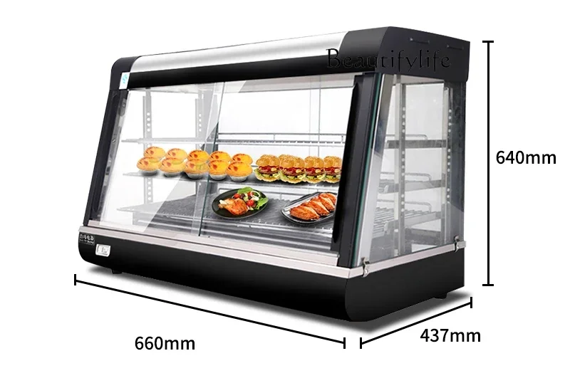 Commercial Insulation Cabinet Fried Chicken Burger Stainless Steel Food Display Cabinet