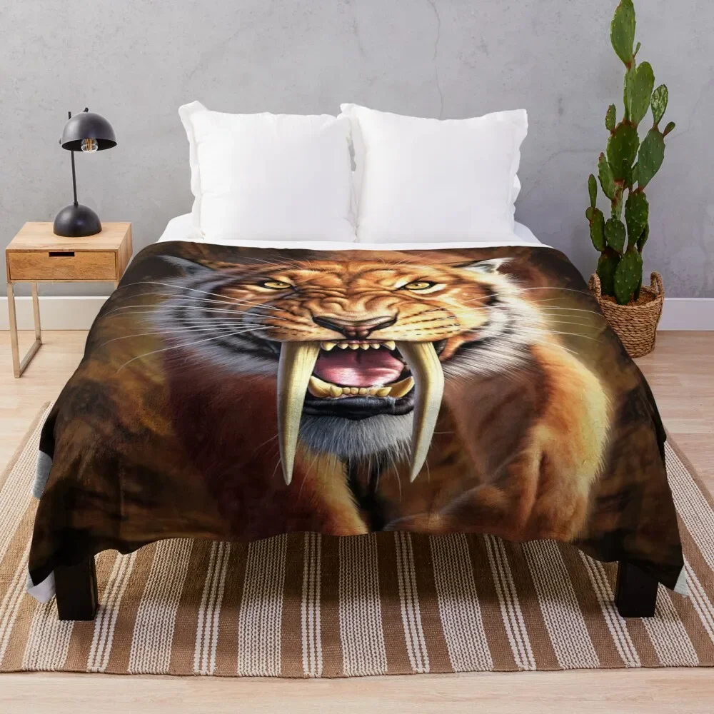 

Sabertooth! Throw Blanket For Decorative Sofa Retros Blankets