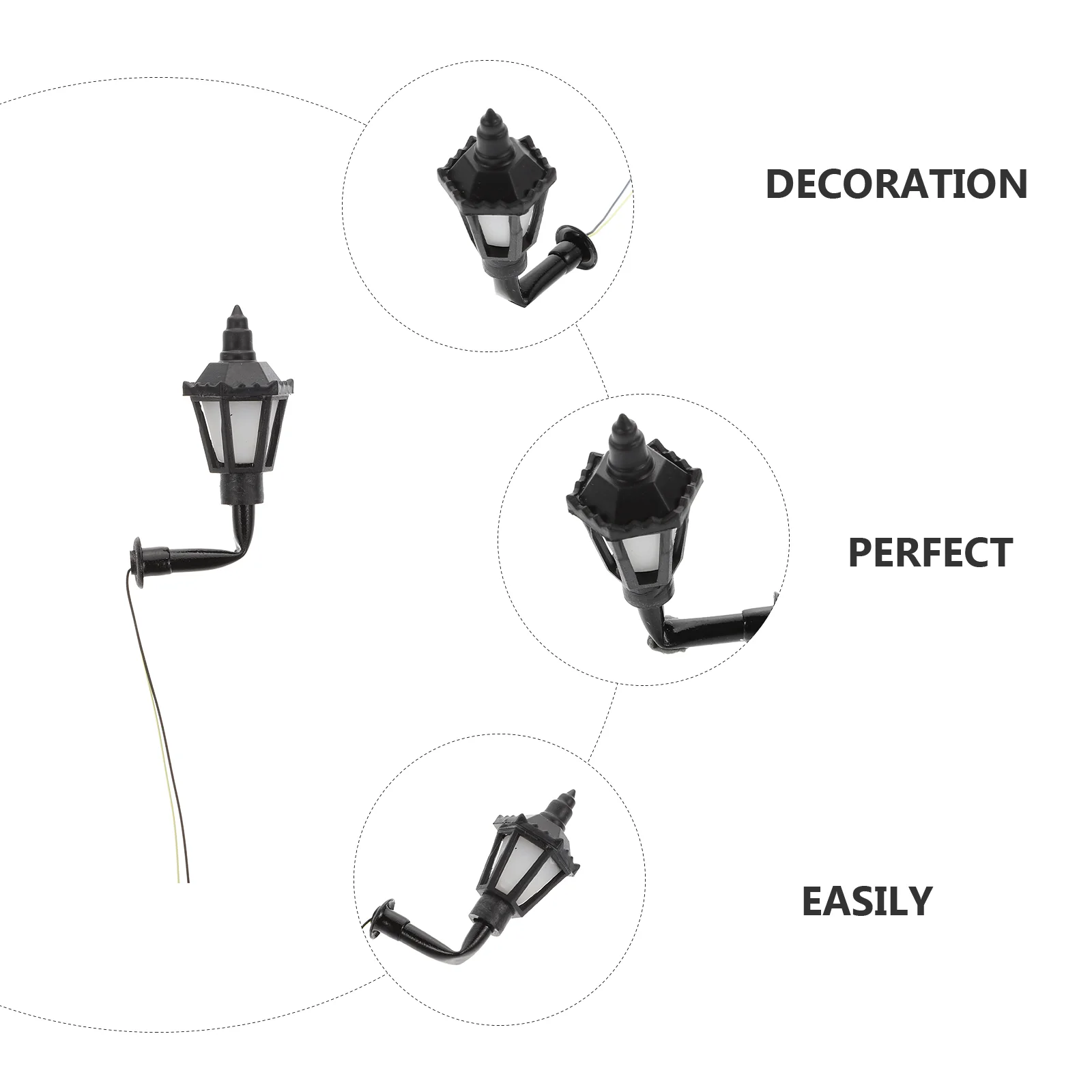 5 Pcs DIY Decorative Wall Lamp Trustworthy Model Light Microlandscape Decoration Simulation Mini Metal Plastic Coffee Table