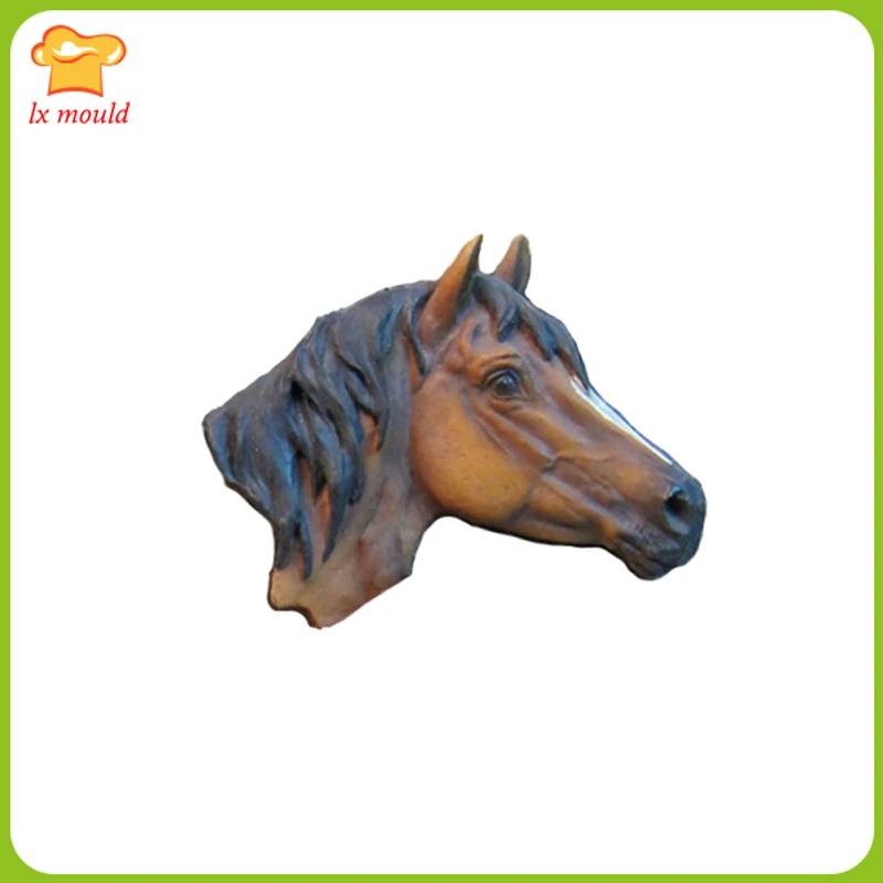 Fondant Horse Head Silicone Molds Plaster Soap DIY Tools Cowboy Sugar Chocolate Dessert Moulds