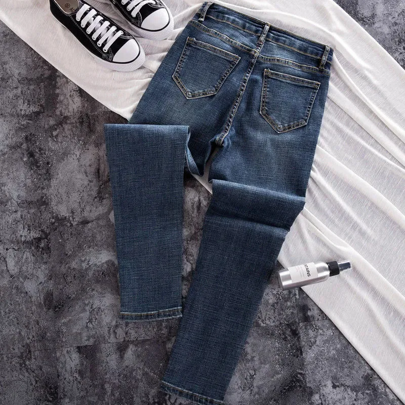 Slim High Waist Skinny Women Ankle-length Denim Pants Causal Spring Vintage Vaqueros Korean Fashion Elegant New Pencil Janes