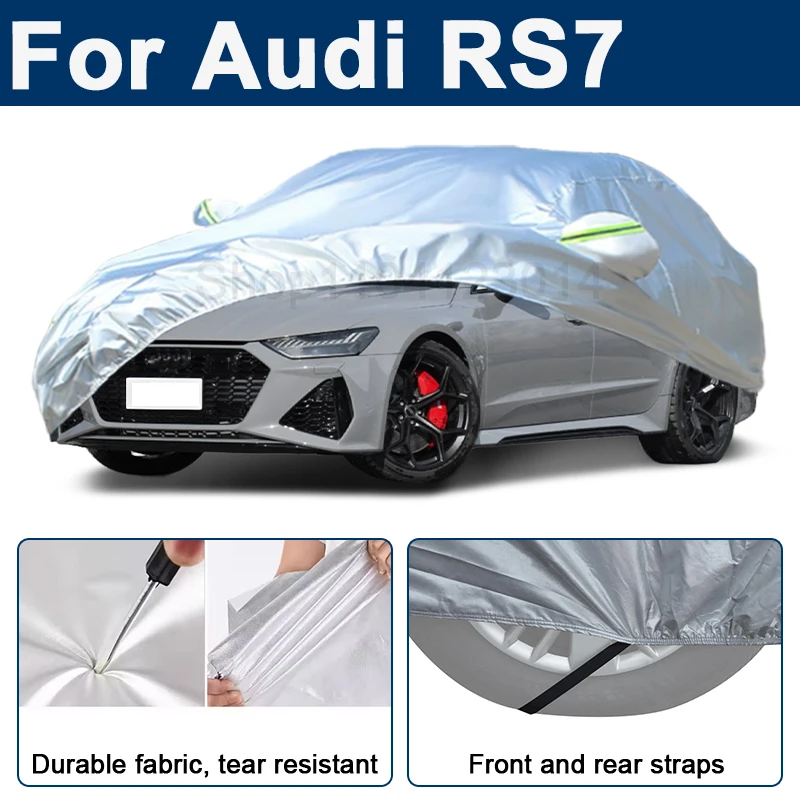 

Outdoor Full Car Cover For Audi RS7 with Reflective Strips Waterproof Snowproof Dustproof UV Protection Auto Exterior Accessory