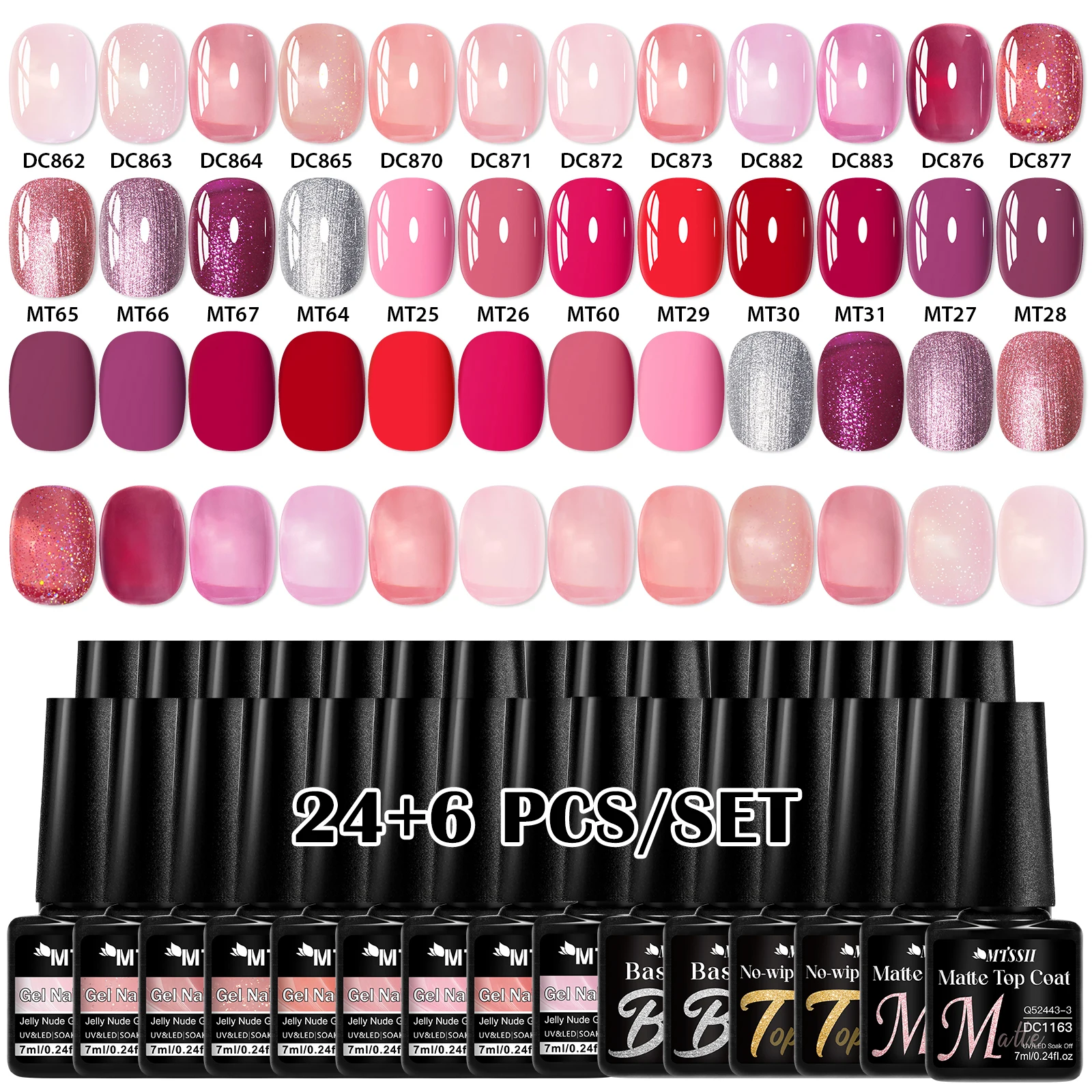 30pcs Gel Nail Polish Set HEMA TPO Free Coffee Brown Red Semi Permanent Soak Off UV Gel Varnish For Winter Nail Supplies DIY