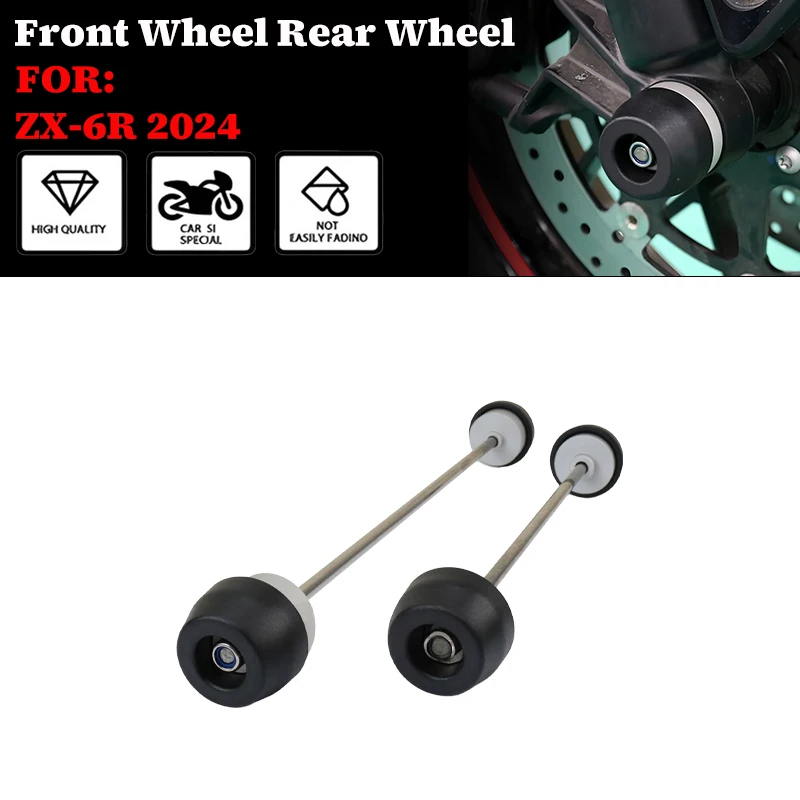 

For ZX-6R ZX6R ZX636 2024-2025 NEW Motorcycle Accessories Front & Rear Axle Fork Crash Sliders Wheel Protector