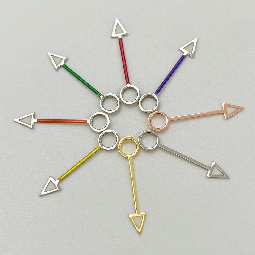 

GMT Watch Hands Watch Needles Fit NH34 Automatic Movement Green/Ice Blue Luminous Watch Modification Accessories
